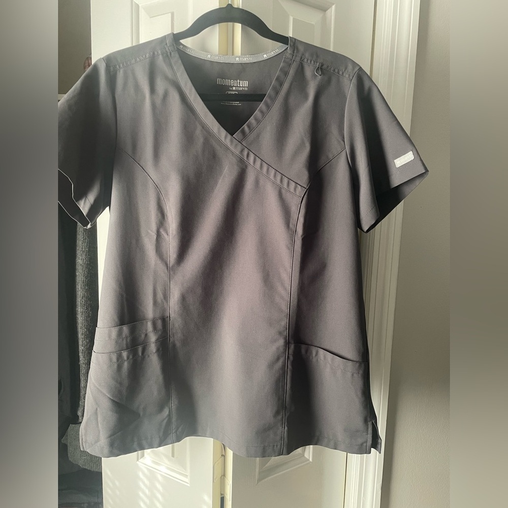 Maevn pewter scrub top